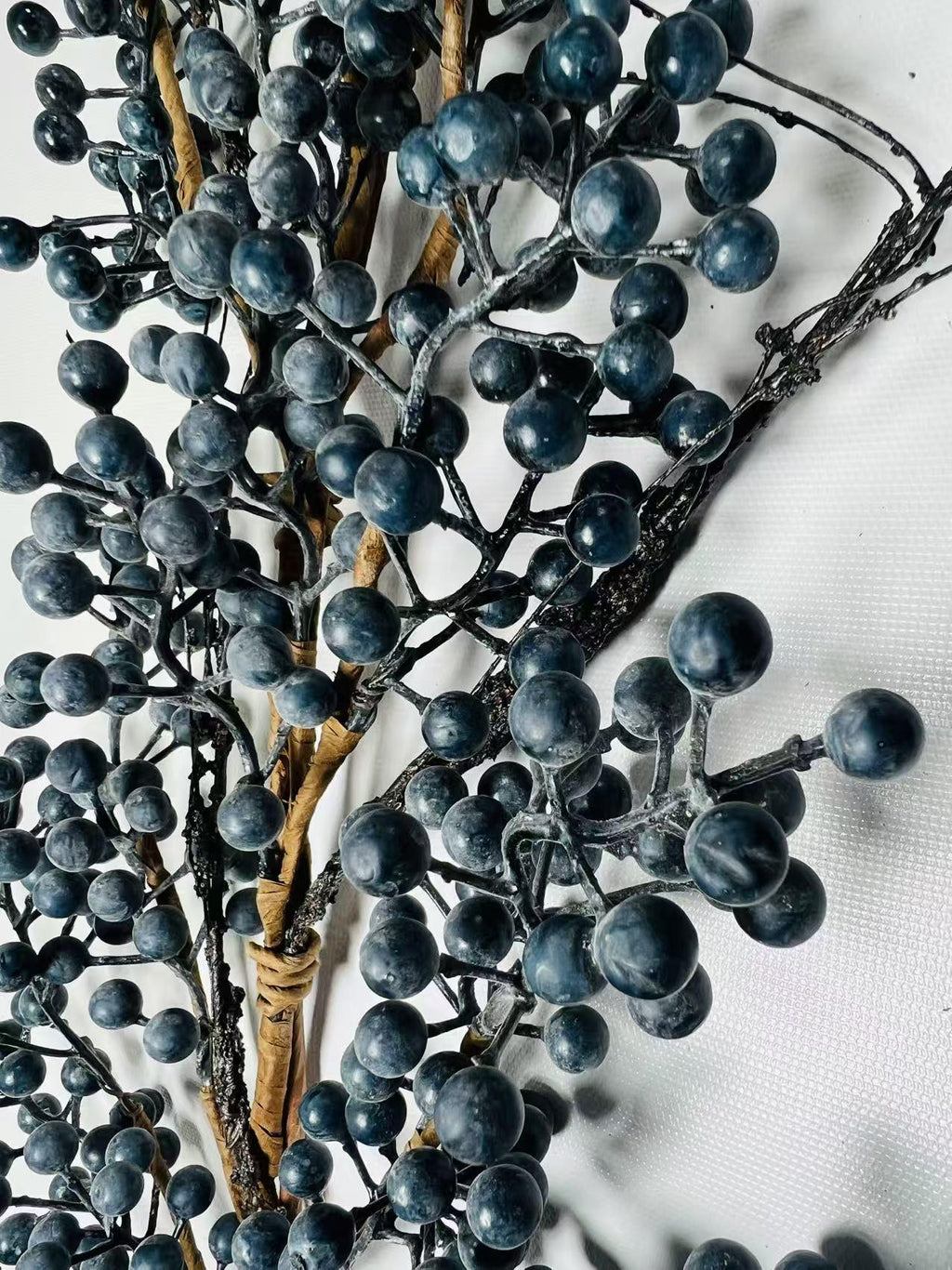 Powdered Blueberry Branch Garland: Rustic Farmhouse Decor
