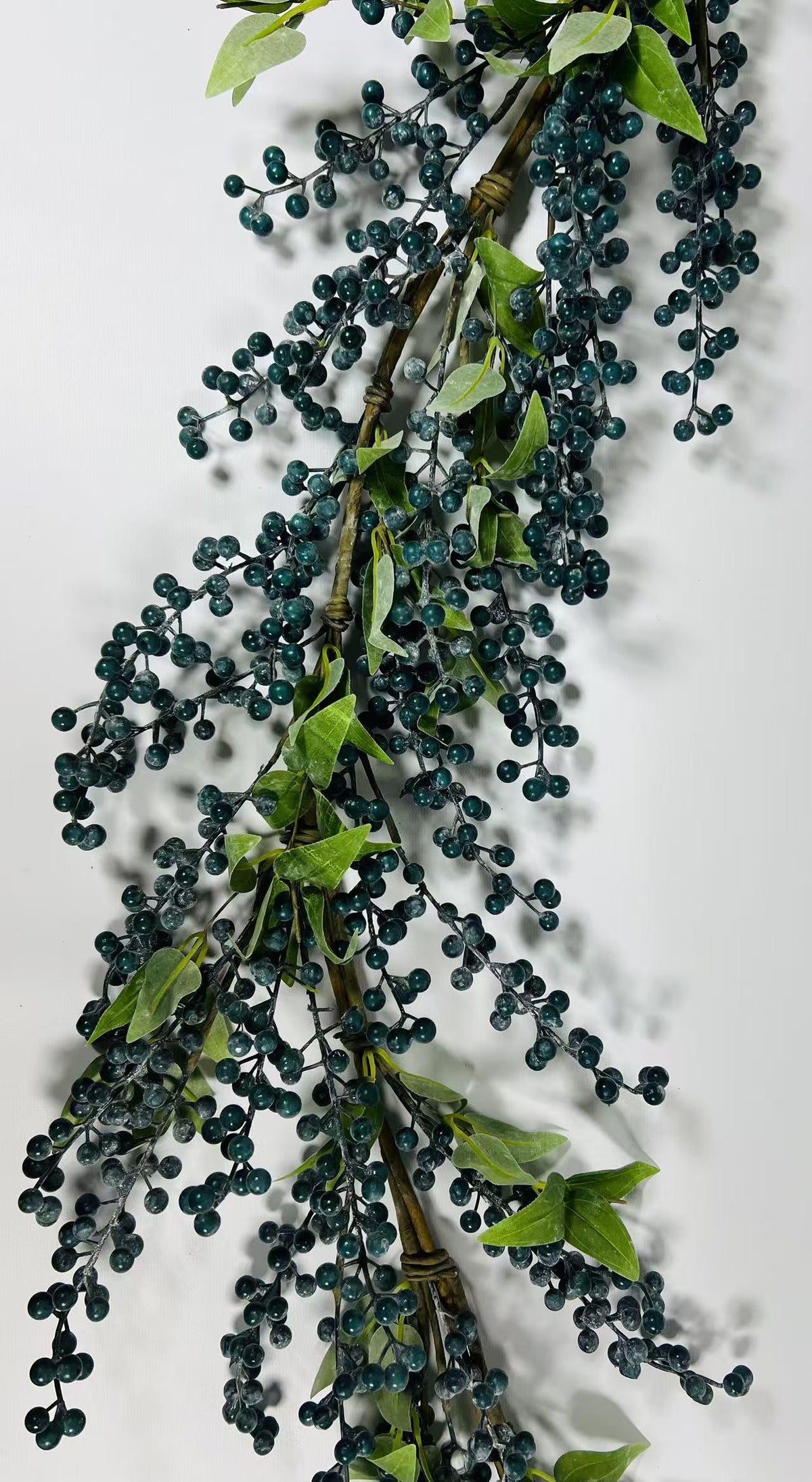 5ft Blueberry Garland | Rustic Faux Berry Vine | Farmhouse Blue Garland | Door Mantel Decor