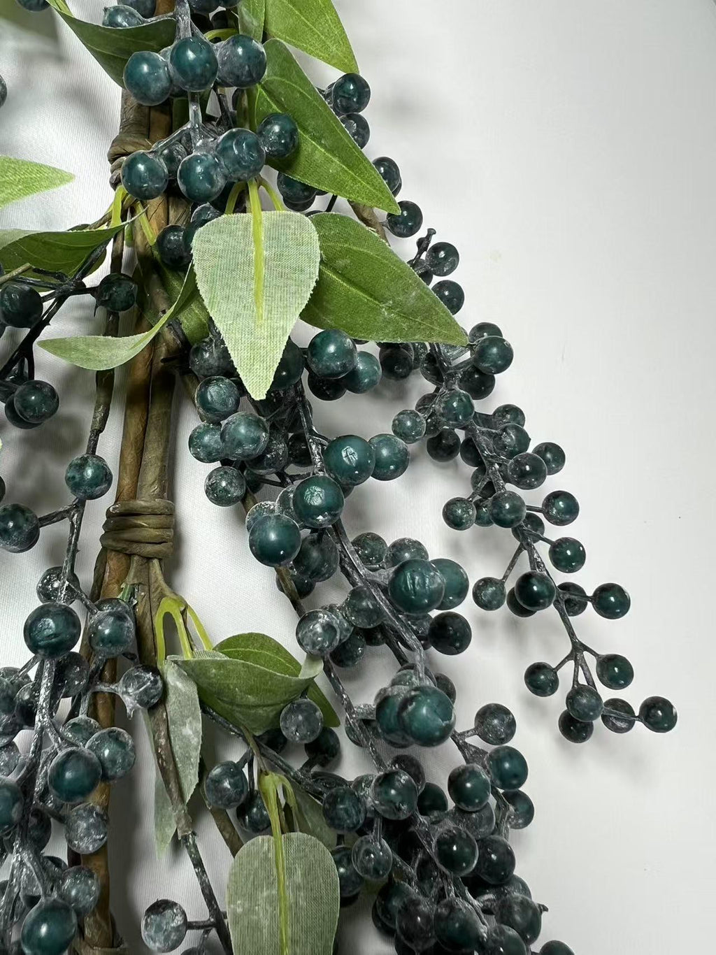 5ft Blueberry Garland | Rustic Faux Berry Vine | Farmhouse Blue Garland | Door Mantel Decor