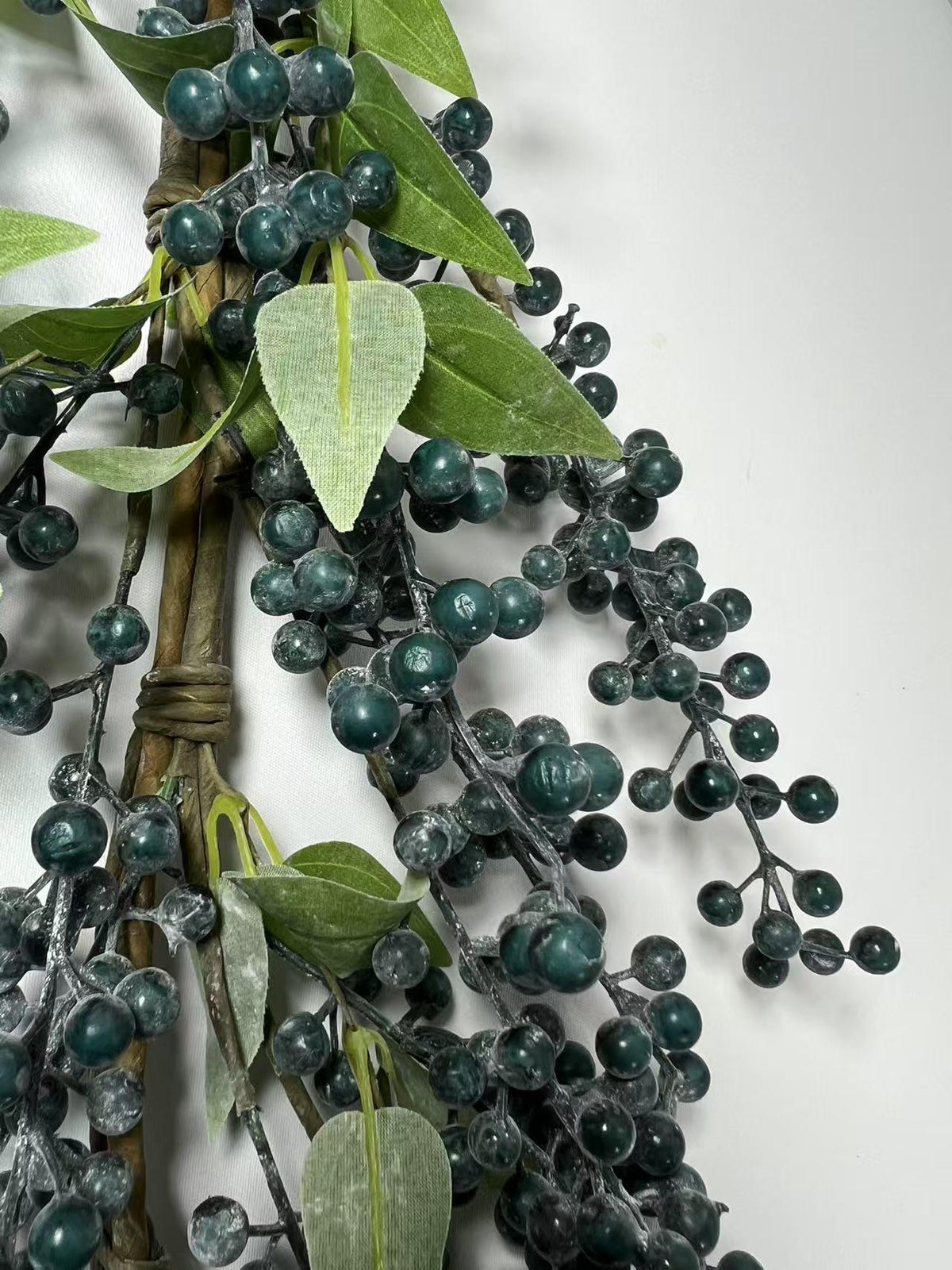 5ft Blueberry Garland | Rustic Faux Berry Vine | Farmhouse Blue Garland | Door Mantel Decor