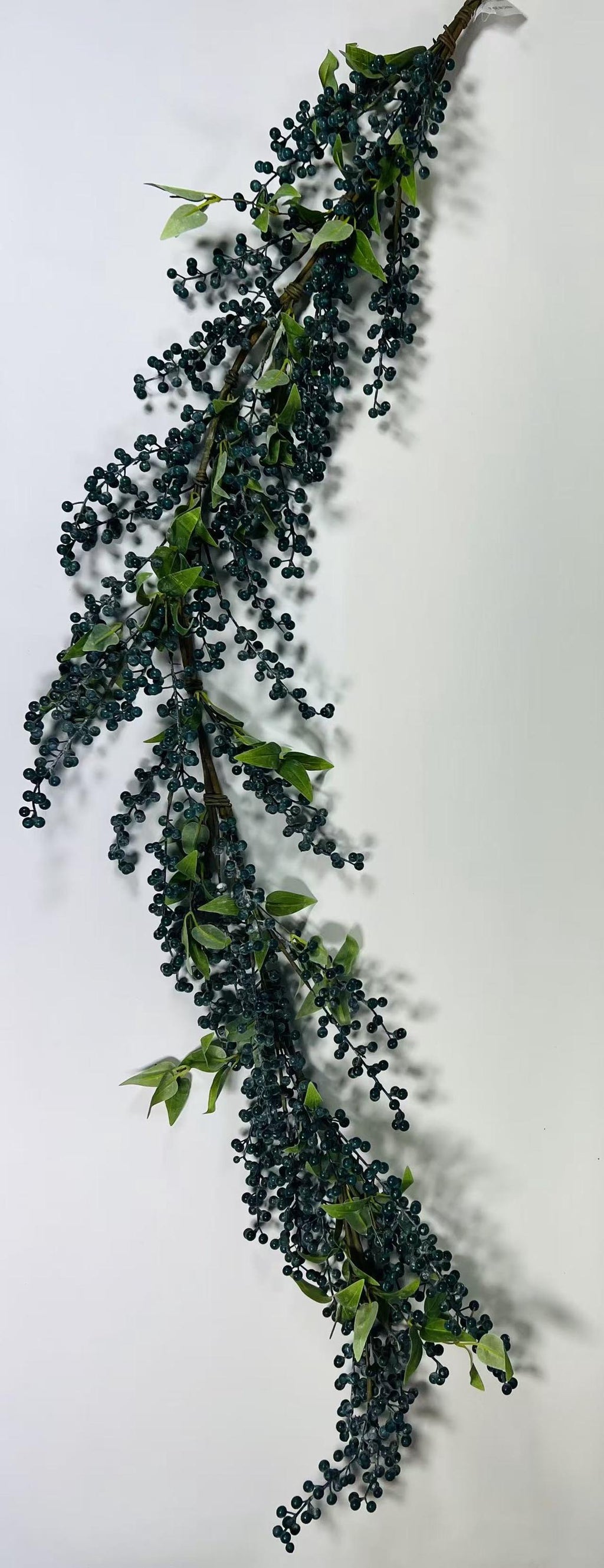 5ft Blueberry Garland | Rustic Faux Berry Vine | Farmhouse Blue Garland | Door Mantel Decor