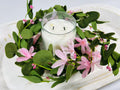 Pink Floral Candle Ring: Farmhouse Spring Table Decor