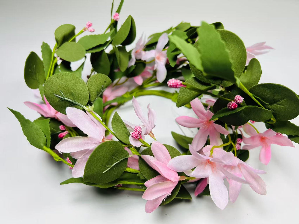 Pink Floral Candle Ring: Farmhouse Spring Table Decor