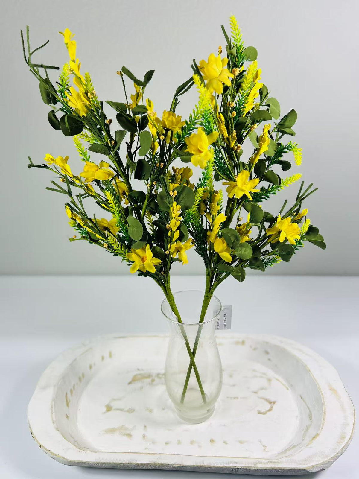 24” Yellow Artificial Flower Spray | Spring Floral Stem | Faux Wildflower Pick | Farmhouse Decor
