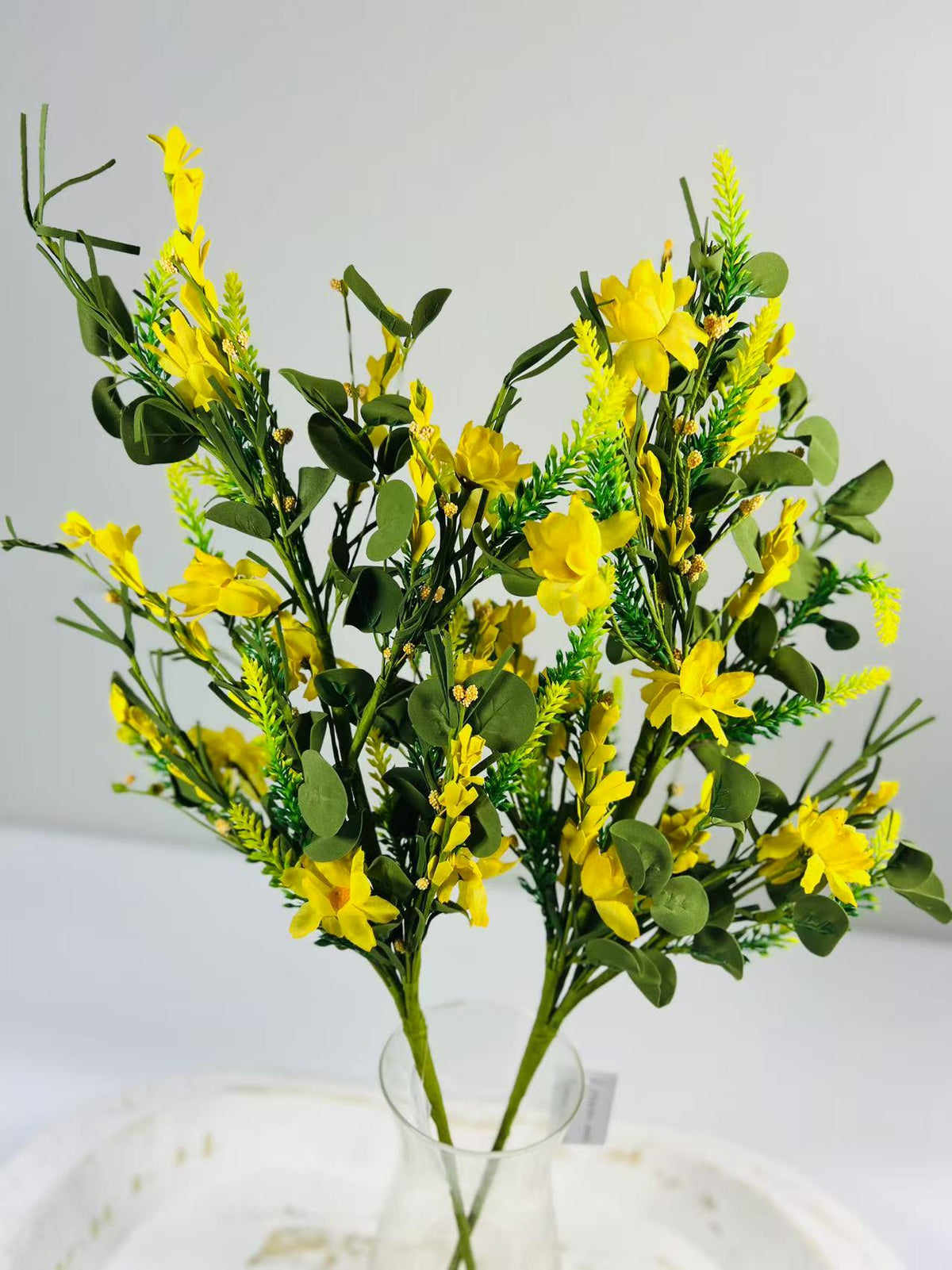 24” Yellow Artificial Flower Spray | Spring Floral Stem | Faux Wildflower Pick | Farmhouse Decor