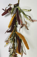 5ft Fall Harvest Garland | Yellow & Burgundy Grain Garland | Autumn Farmhouse Decor | Faux Millet Vine