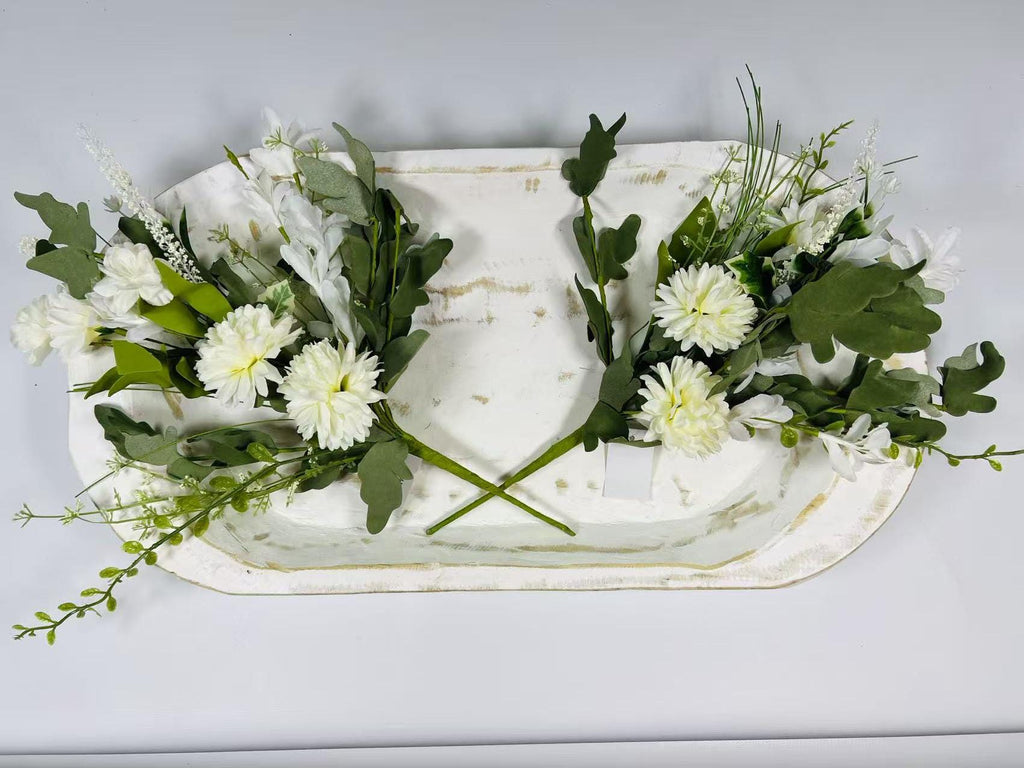 White Artificial Flower Bouquet 16” | Faux Daisy Pick | Rustic Farmhouse Wedding Floral Stem