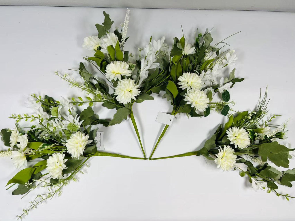 White Artificial Flower Bouquet 16” | Faux Daisy Pick | Rustic Farmhouse Wedding Floral Stem
