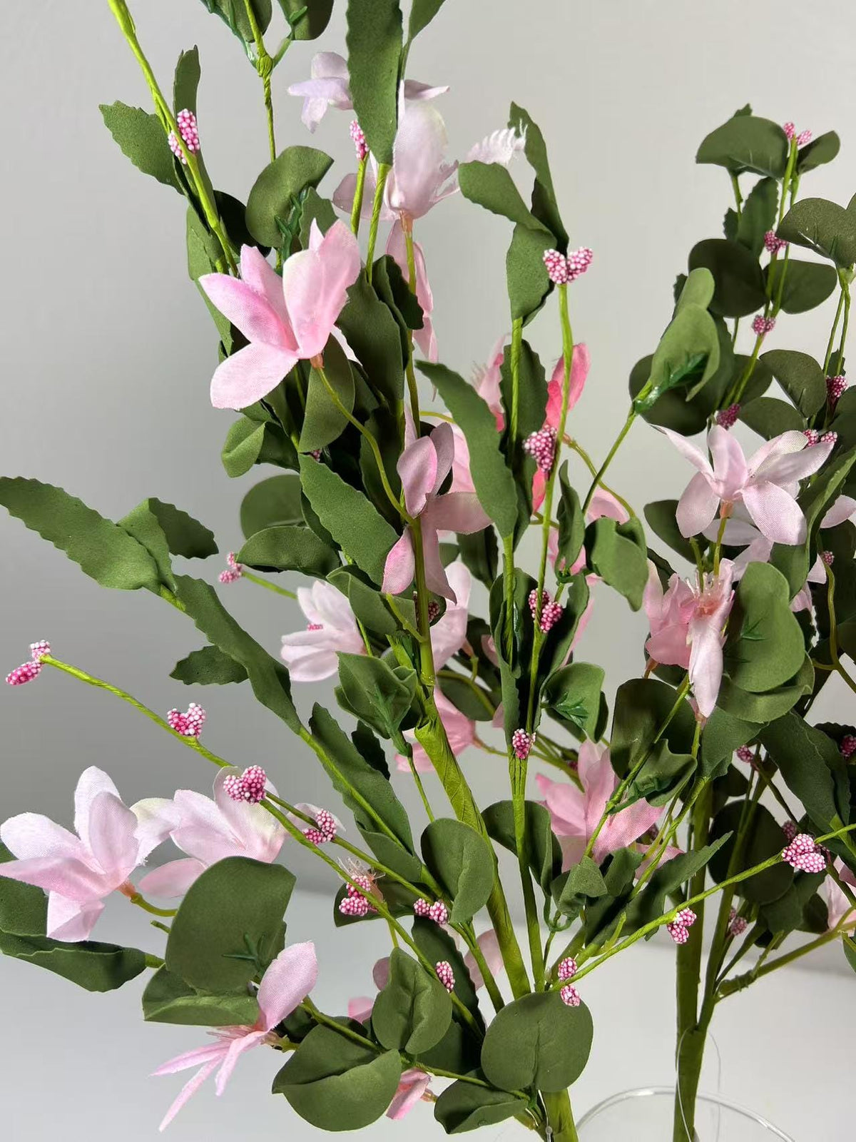 Pink Silk Flower Bouquet 24” | Faux Floral Stem | Spring Wedding Decor | Artificial Greenery