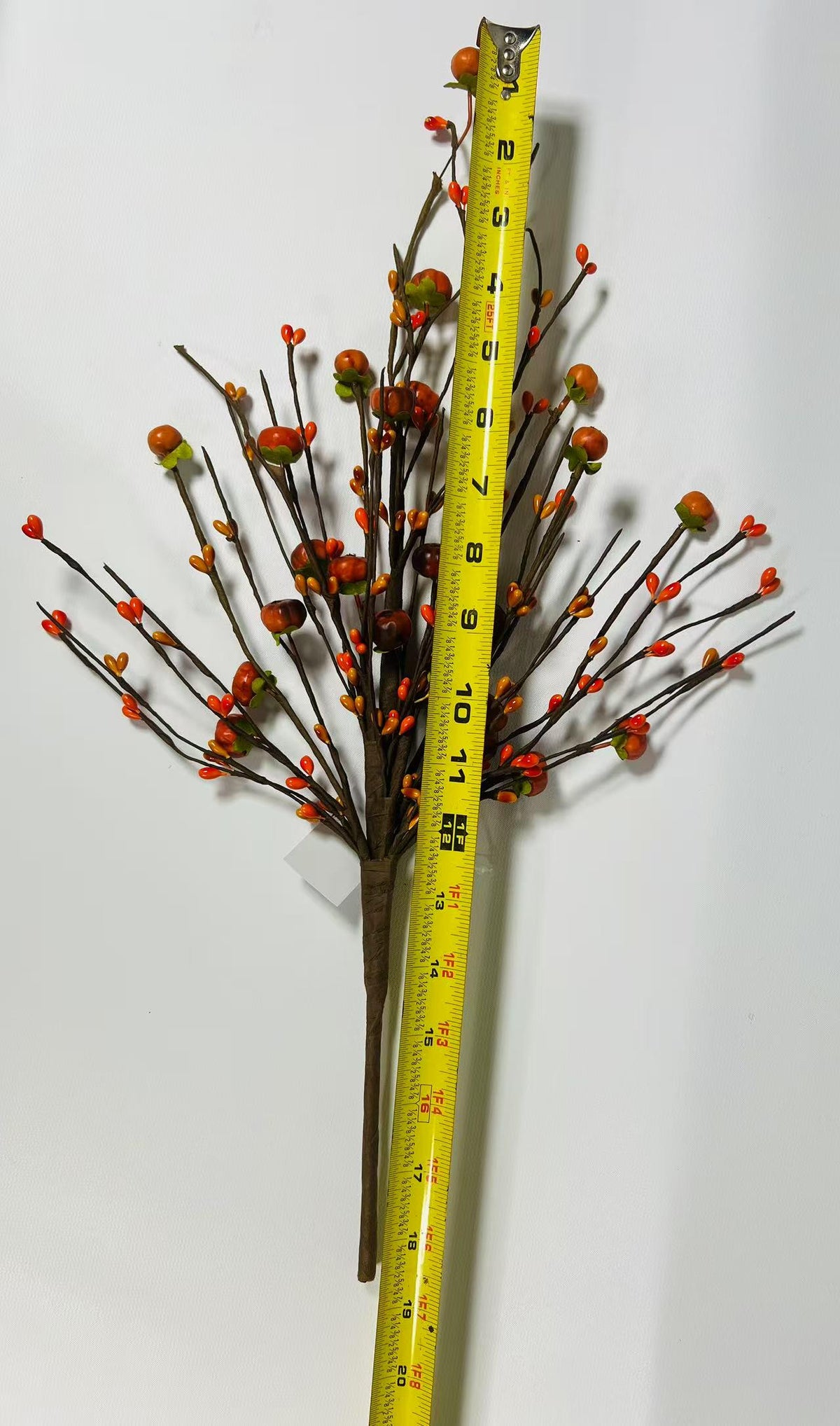 19 Inch Fall Pumpkin Berry Pick, Autumn Floral Stem, Thanksgiving Centerpiece, Rustic Farmhouse Decor