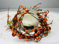 6.5” Fall Pumpkin Berry Candle Ring | Mini Autumn Wreath | Farmhouse Thanksgiving Decor