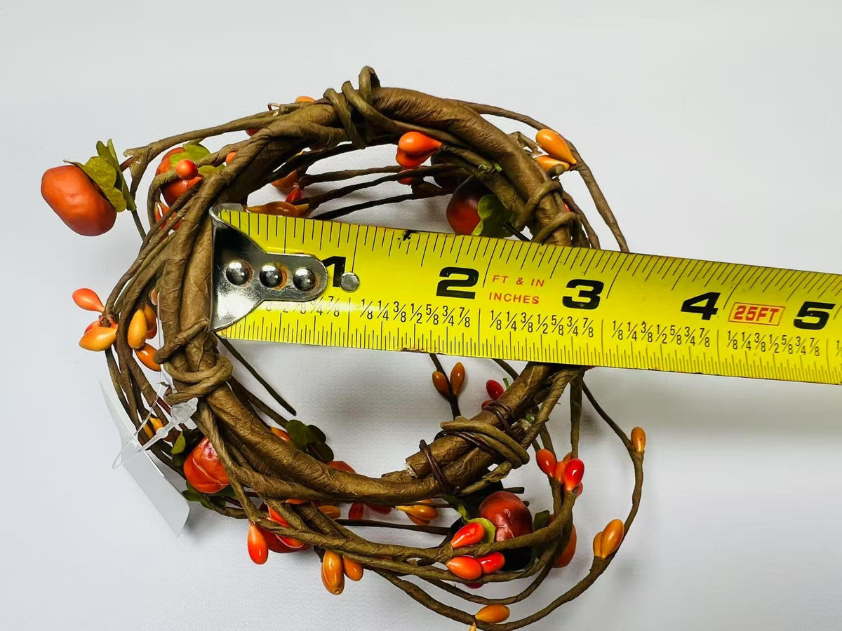 Mini Fall Berry Candle Ring: Rustic Orange Pip Berry Wreath