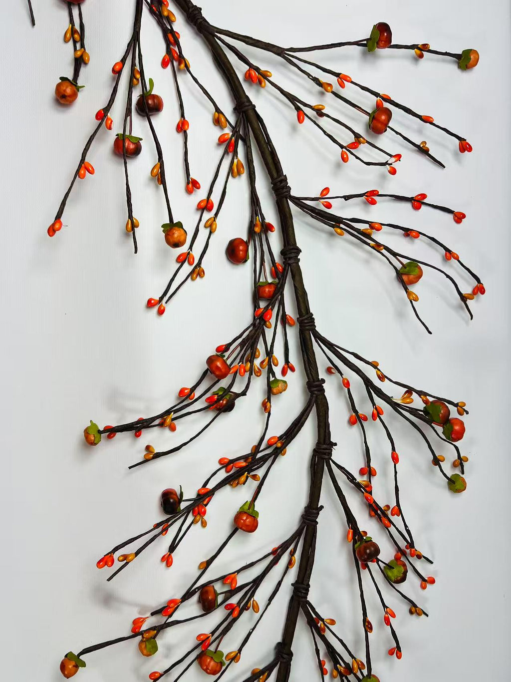 5ft Fall Pumpkin Garland, Artificial Pip Berry Garland, Autumn Thanksgiving Decor, Rustic Farmhouse