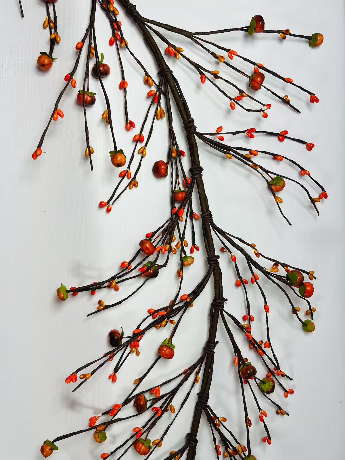 5ft Fall Pumpkin Garland, Artificial Pip Berry Garland, Autumn Thanksgiving Decor, Rustic Farmhouse