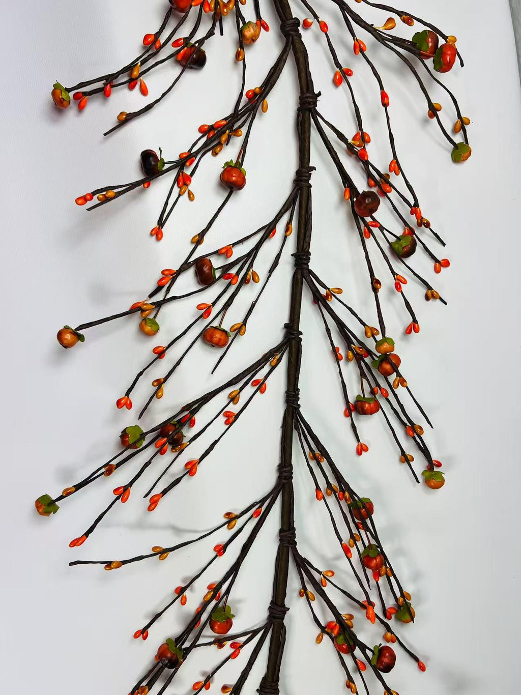 5ft Fall Pumpkin Garland, Artificial Pip Berry Garland, Autumn Thanksgiving Decor, Rustic Farmhouse