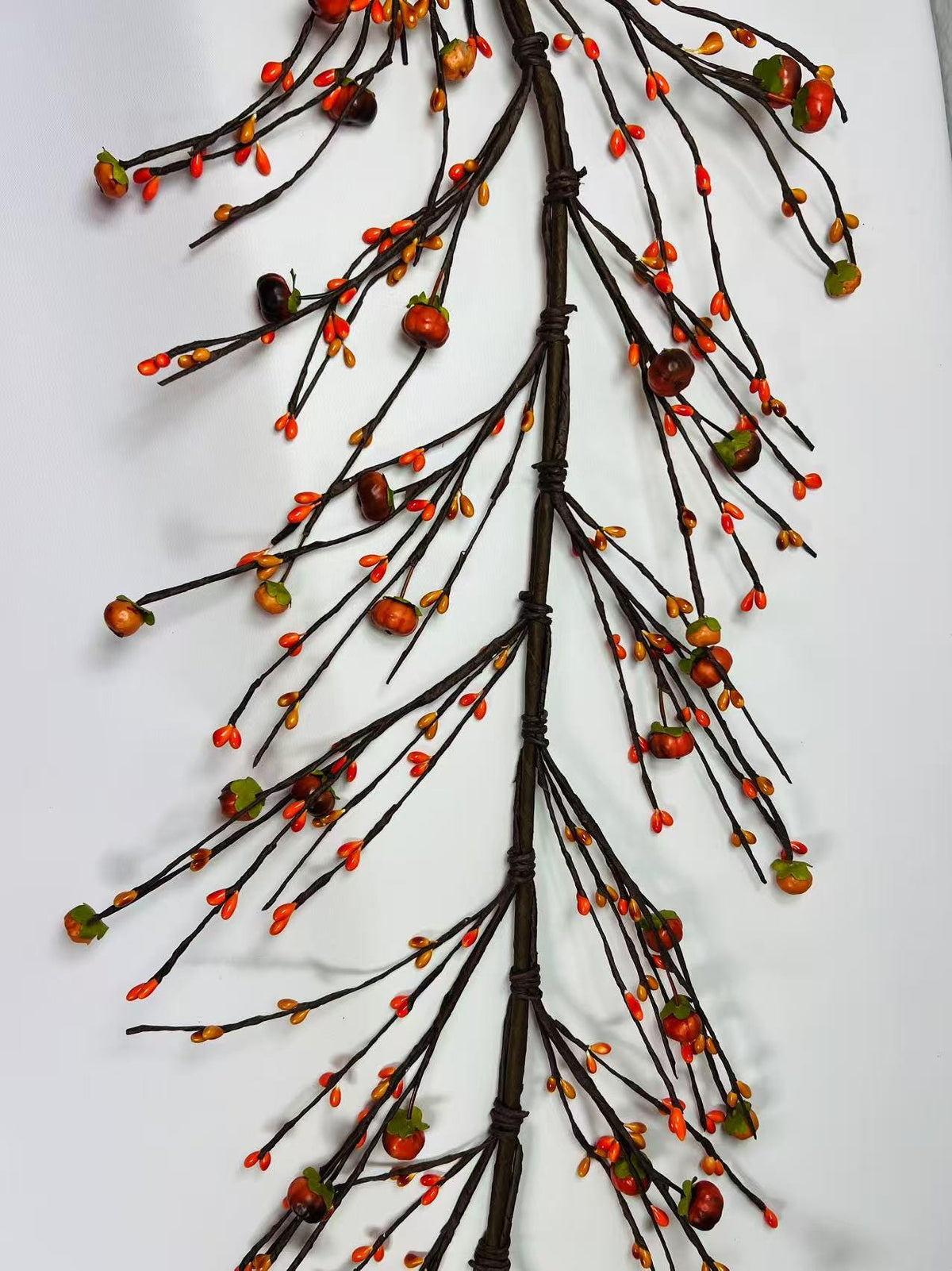 5ft Fall Pumpkin Garland, Artificial Pip Berry Garland, Autumn Thanksgiving Decor, Rustic Farmhouse