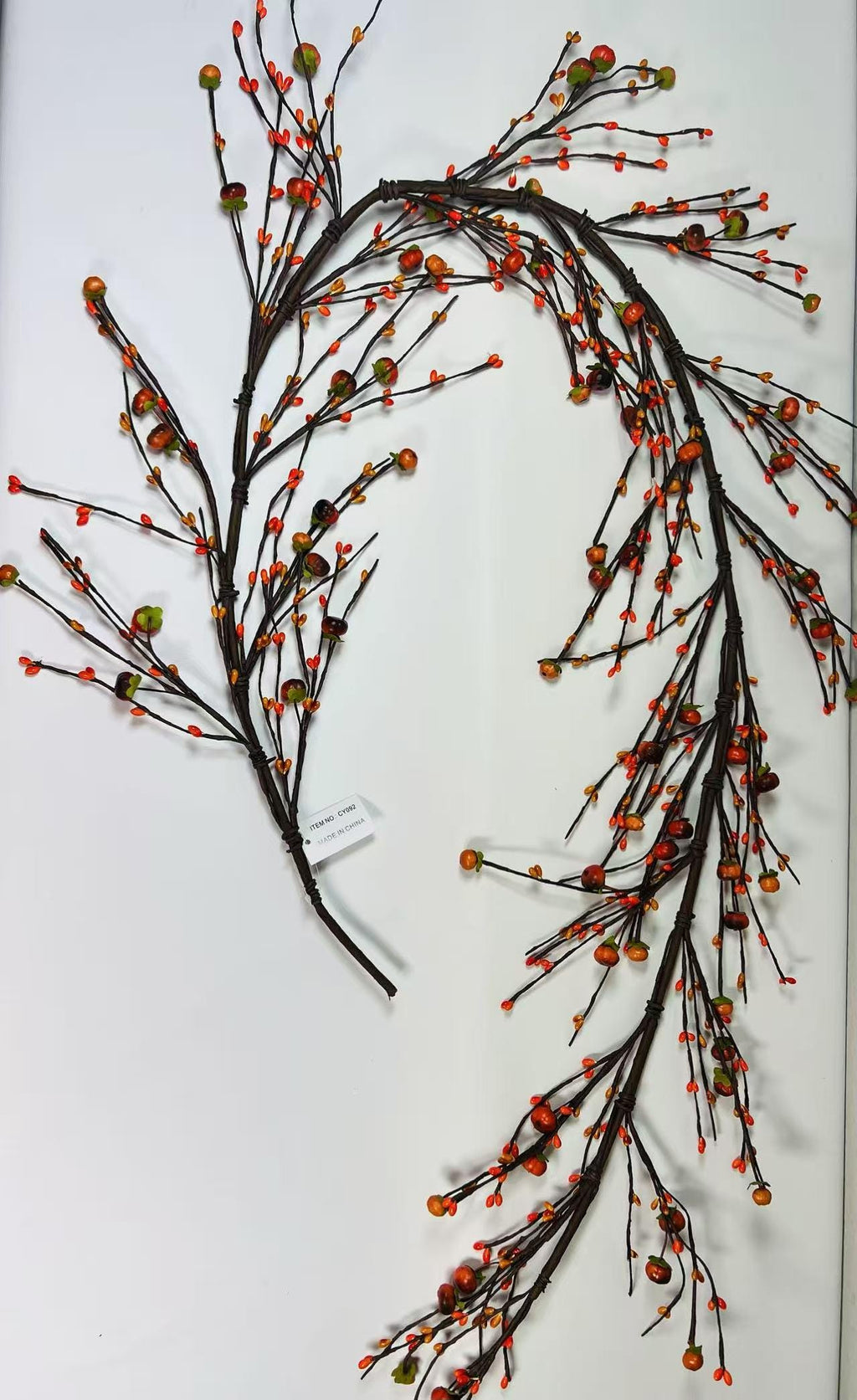 5ft Fall Pumpkin Garland, Artificial Pip Berry Garland, Autumn Thanksgiving Decor, Rustic Farmhouse