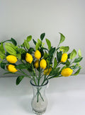 Artificial Lemon Branch: 18 Inch Faux Lemon Stem, Farmhouse Decor
