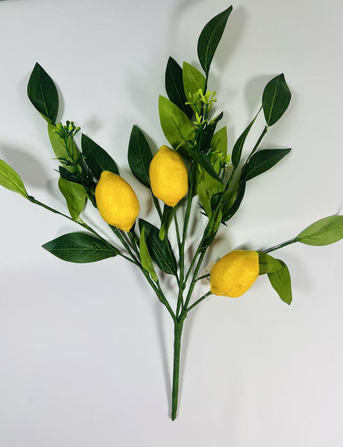 Artificial Lemon Branch: 18 Inch Faux Lemon Stem, Farmhouse Decor