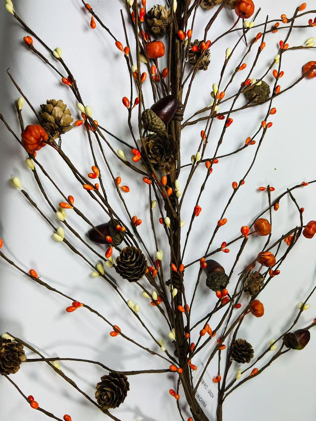 60 Inch Fall Pip Berry Garland with Pumpkins Acorns Pinecones for Fireplace Mantel Decor