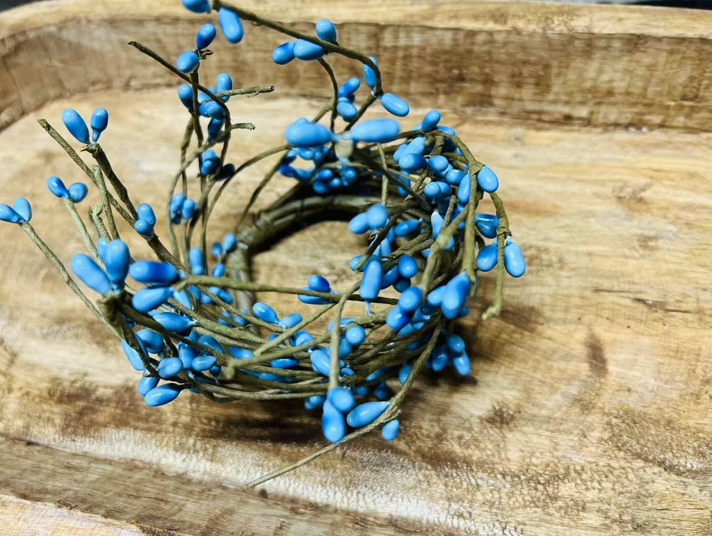 Blue Pip Berry Candle Ring: Rustic Farmhouse Decor (2.5 Inch)