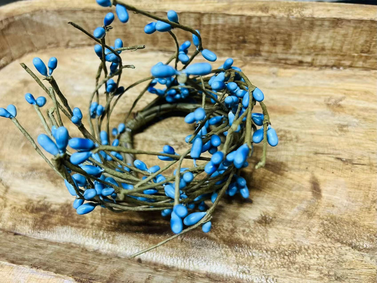 Blue Pip Berry Candle Ring: Rustic Farmhouse Decor (2.5 Inch)