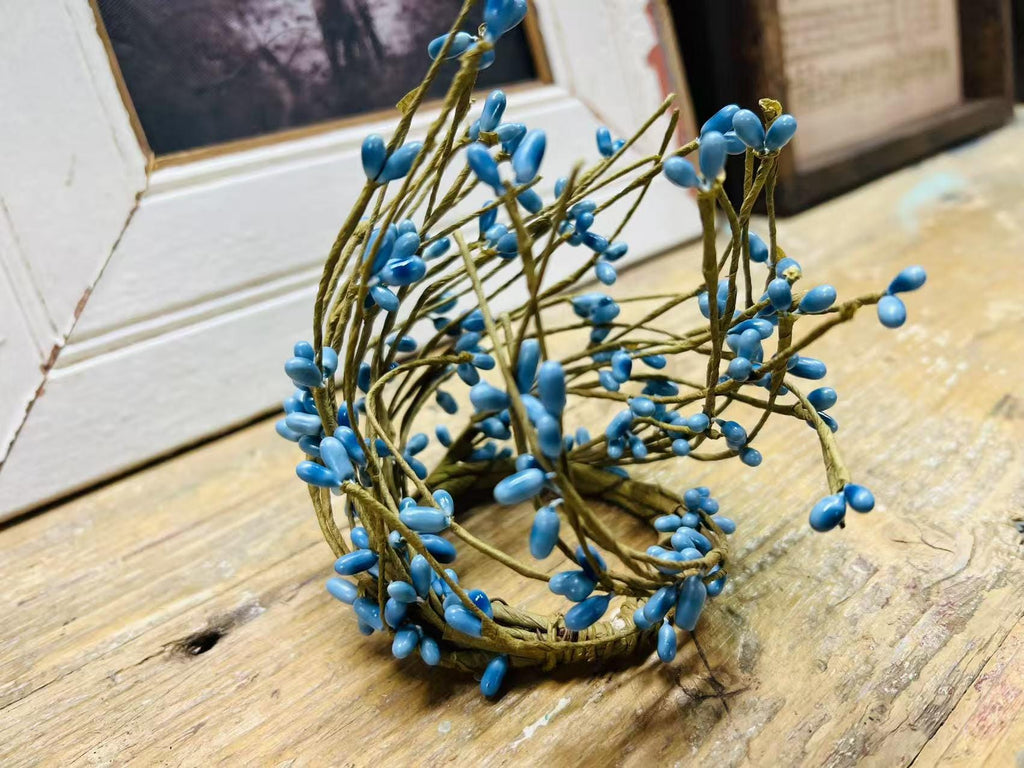 Blue Pip Berry Candle Ring: Rustic Farmhouse Decor (2.5 Inch)