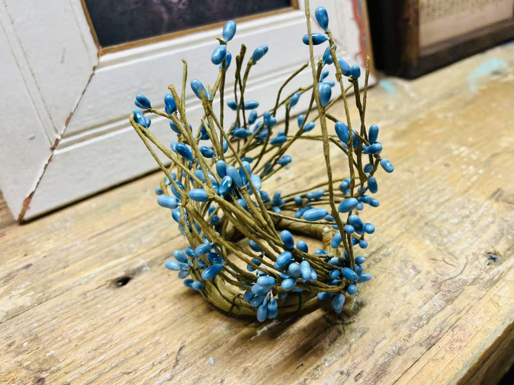 Blue Pip Berry Candle Ring: Rustic Farmhouse Decor (2.5 Inch)