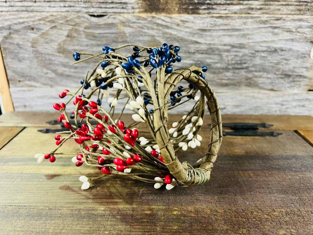 Pip Berry Candle Ring: 2.5" Patriotic Farmhouse Decor
