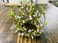 Green & White Pip Berry Candle Ring: Rustic Farmhouse Decor (2.5 Inch)