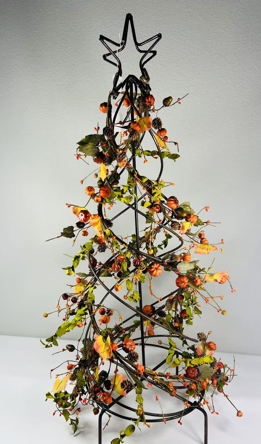 60 Inch Fall Garland with Pumpkins Acorns Pinecones Leaves Berries for Autumn Decor
