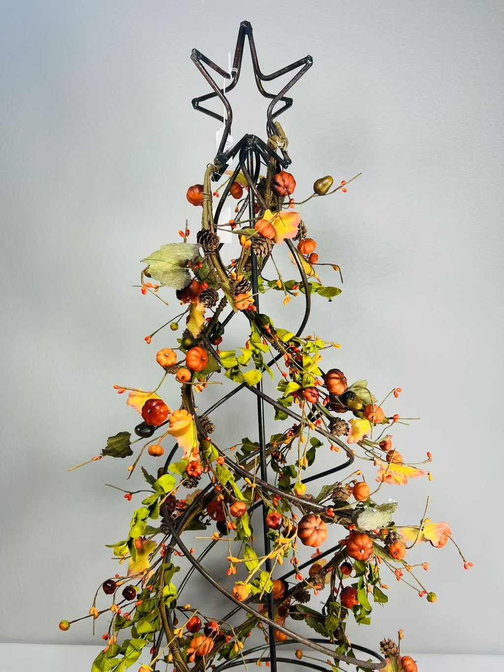 60 Inch Fall Garland with Pumpkins Acorns Pinecones Leaves Berries for Autumn Decor