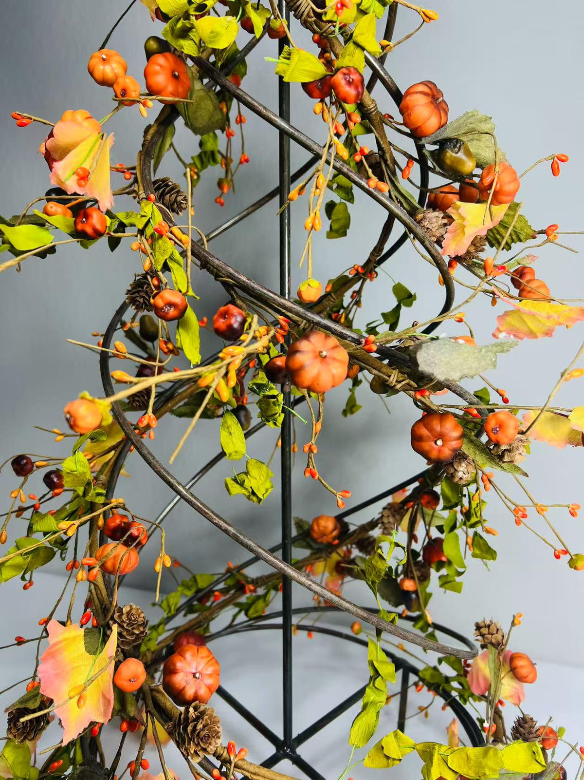 60 Inch Fall Garland with Pumpkins Acorns Pinecones Leaves Berries for Autumn Decor