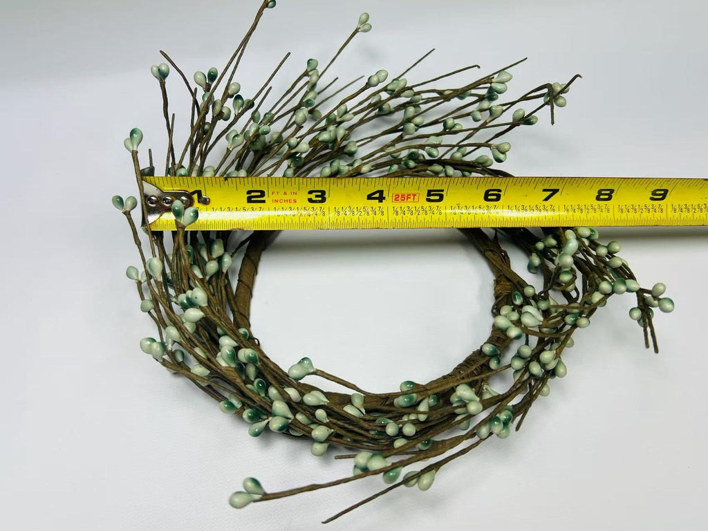4.5” Sage Green Pip Berry Candle Ring, Mini Wreath for Rustic Farmhouse Spring Decor