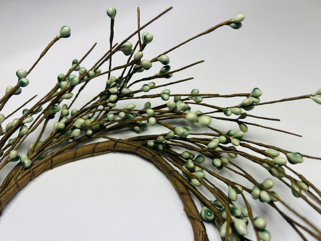 4.5” Sage Green Pip Berry Candle Ring, Mini Wreath for Rustic Farmhouse Spring Decor