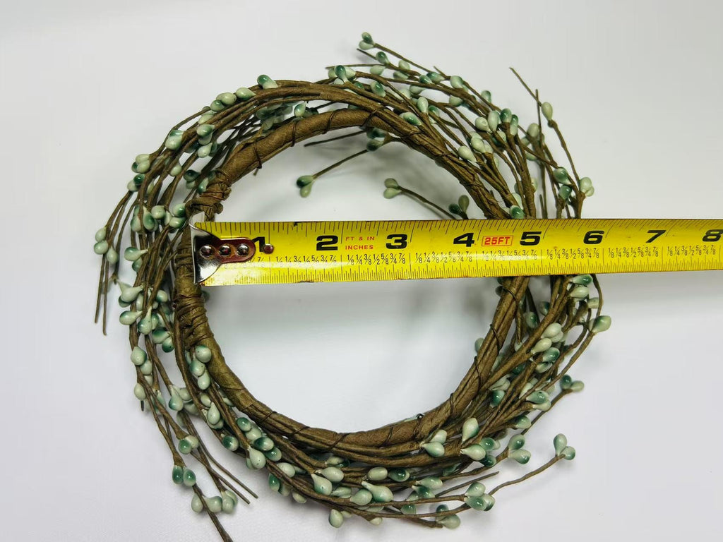 4.5” Sage Green Pip Berry Candle Ring, Mini Wreath for Rustic Farmhouse Spring Decor