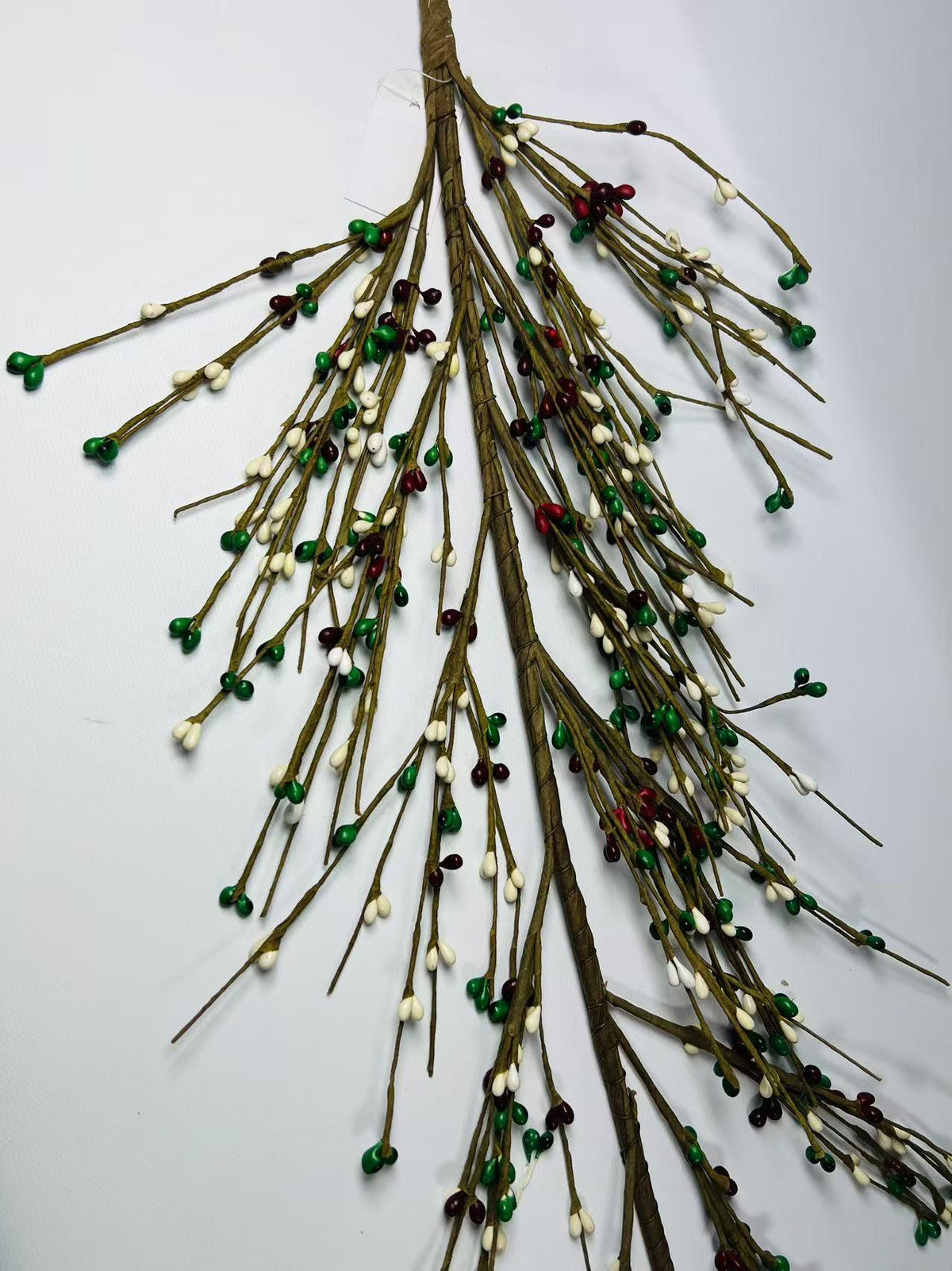 55” Christmas Pip Berry Garland Red White Green Rustic Holiday Winter Mantel Door Decor