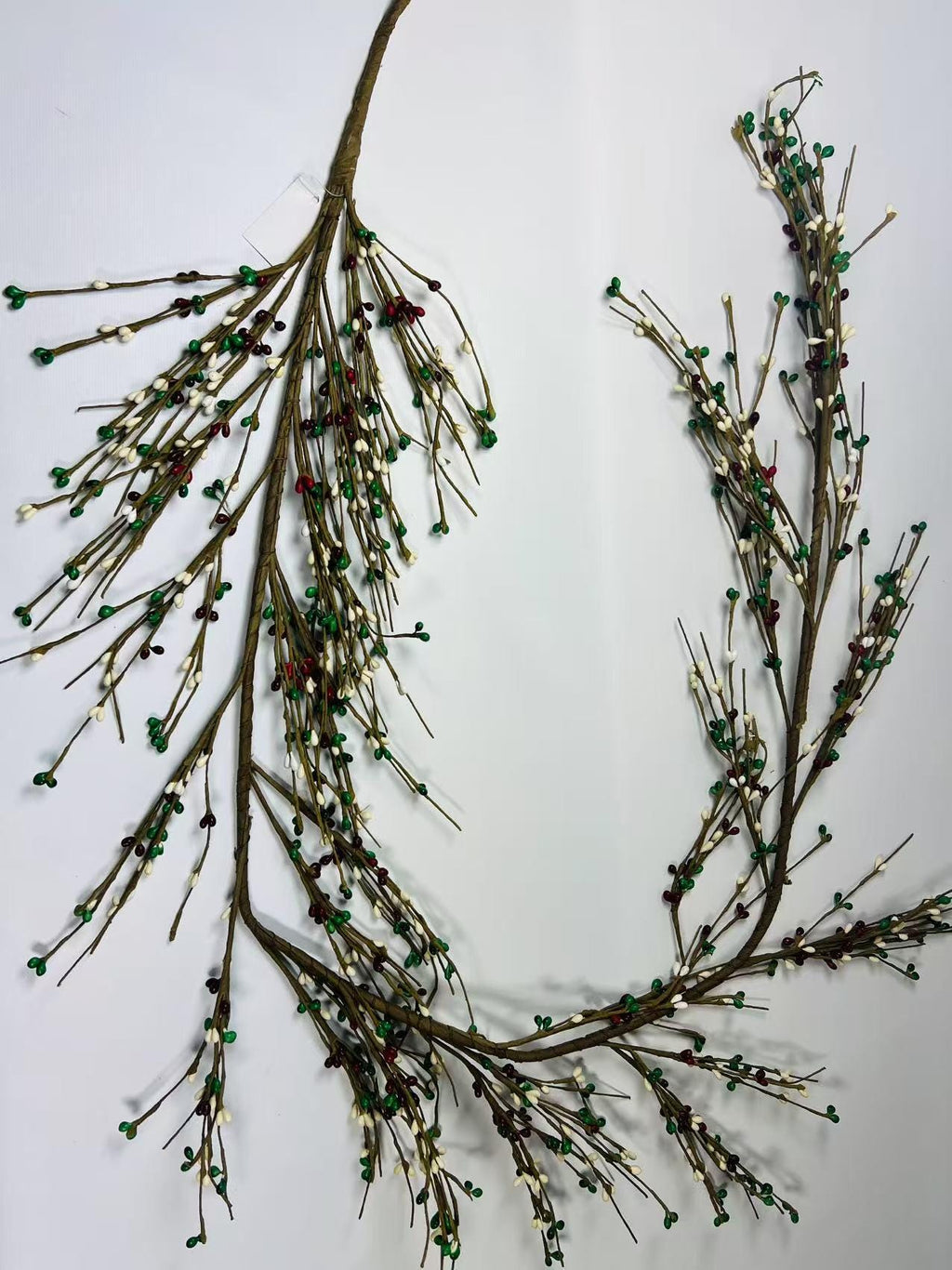 55” Christmas Pip Berry Garland Red White Green Rustic Holiday Winter Mantel Door Decor