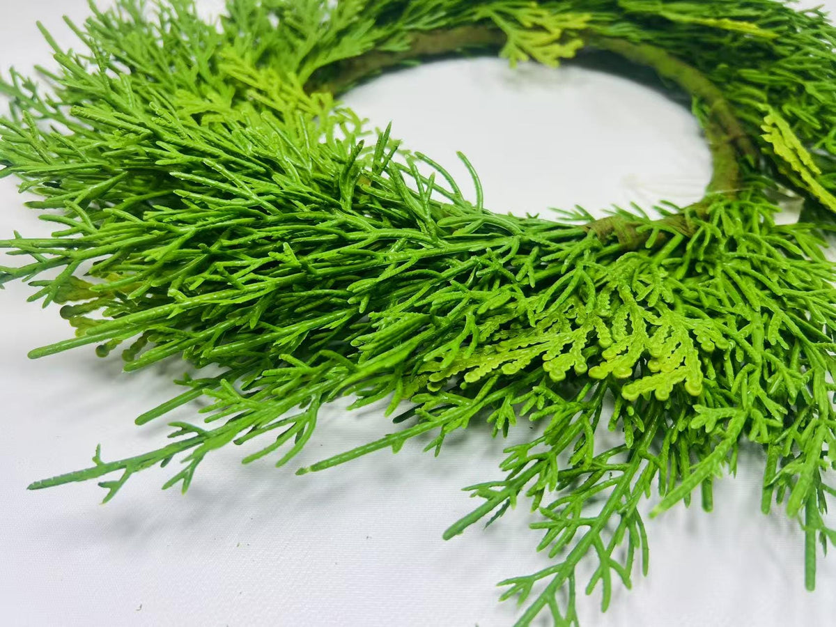 Real Touch Cedar Candle Ring Wreath 6.5 Inch Mini Greenery Christmas Table Decor