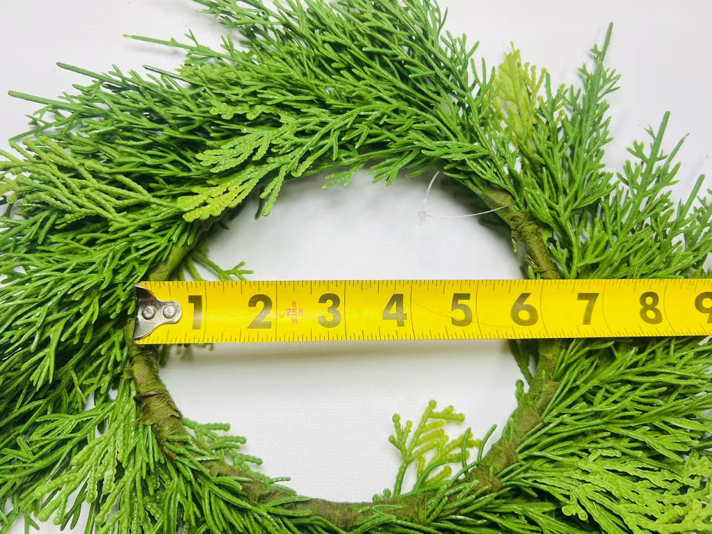Real Touch Cedar Candle Ring Wreath 6.5 Inch Mini Greenery Christmas Table Decor