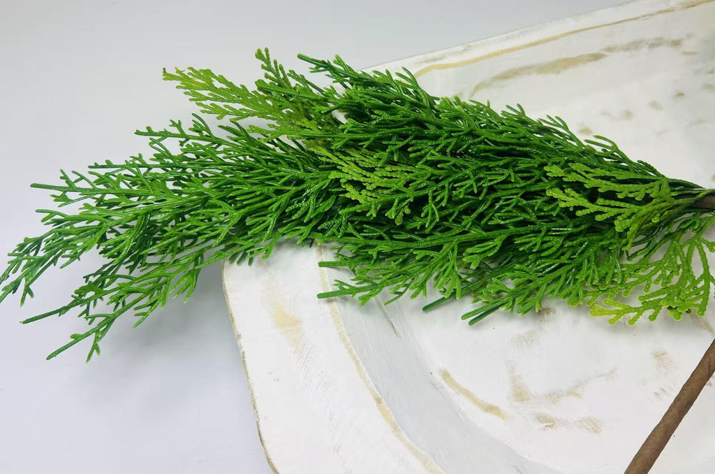 24” Real Touch Cedar Stem Artificial Greenery Branch for Christmas Holiday Winter Decor