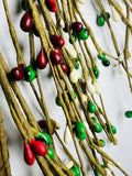 55” Christmas Pip Berry Garland Red White Green Rustic Holiday Winter Mantel Door Decor