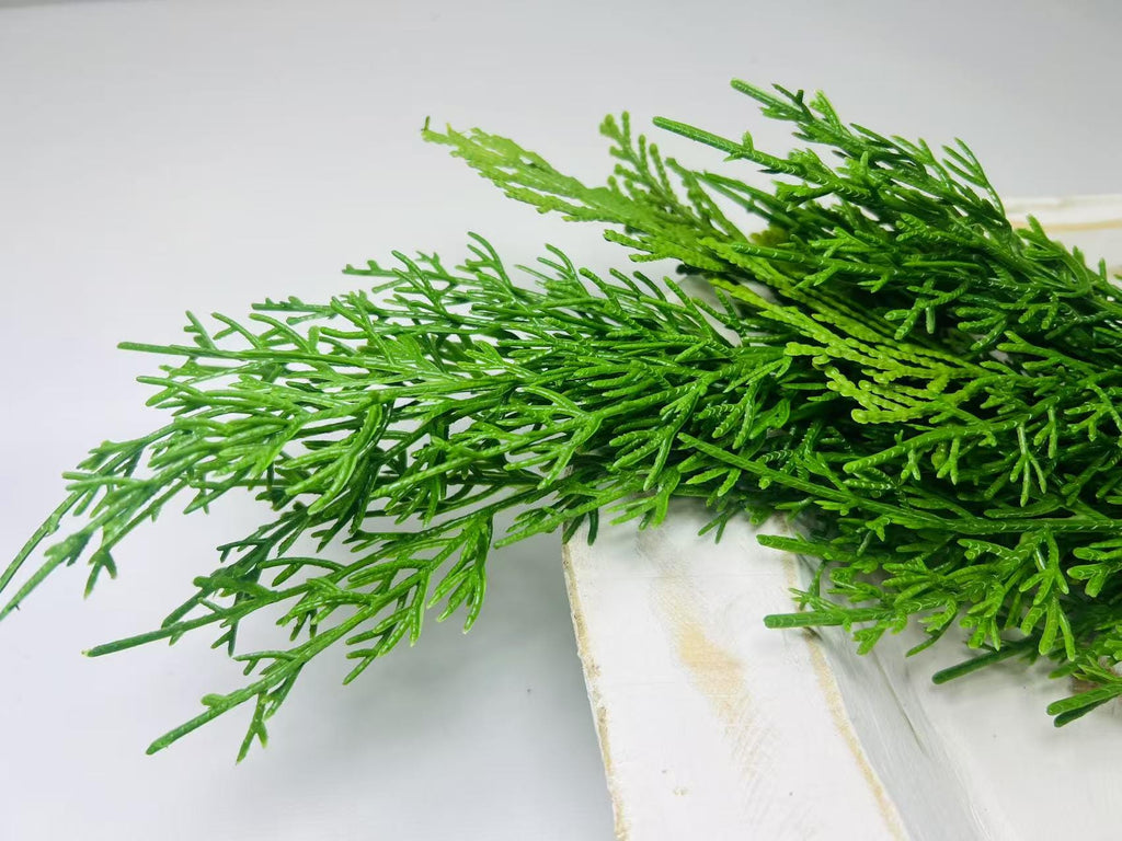 24” Real Touch Cedar Stem Artificial Greenery Branch for Christmas Holiday Winter Decor