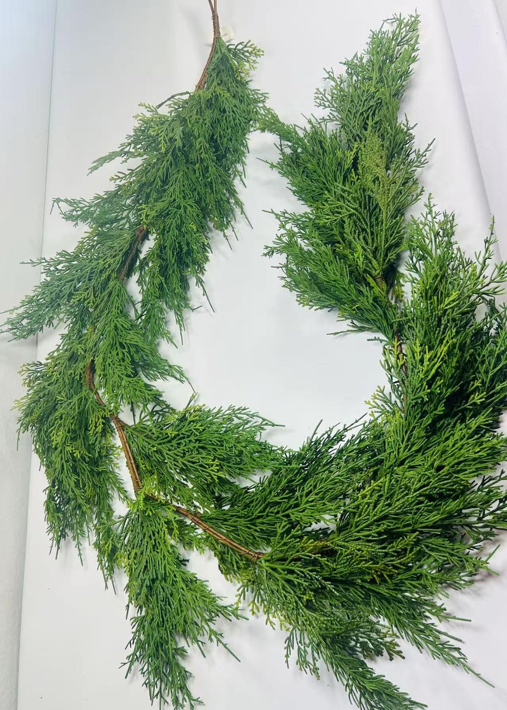 Real Touch Cedar Garland 6ft | Lifelike Evergreen Christmas Greenery for Mantle, Stair, Door