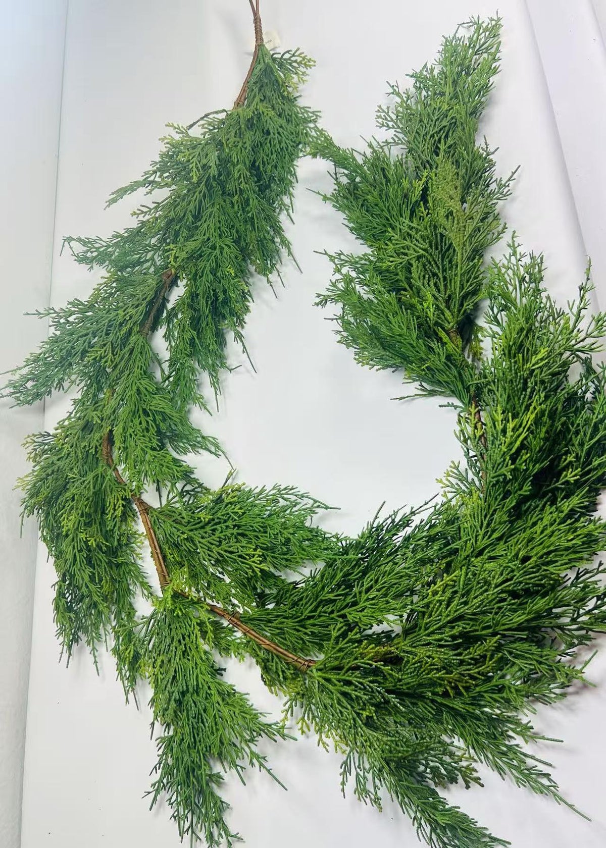 Real Touch Cedar Garland 6ft | Lifelike Evergreen Christmas Greenery for Mantle, Stair, Door