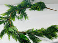 5ft Real Touch Cedar Garland with Olive Leaves & Berries | Greenery Christmas Decor