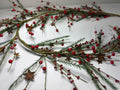55 Inch Rustic Christmas Garland with Red Berries, Pine Greenery & Metal Stars Farmhouse Decor