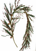 Rustic Christmas Garland with Red Pip Berries & Pine - Farmhouse Holiday Decor with Rusty Stars