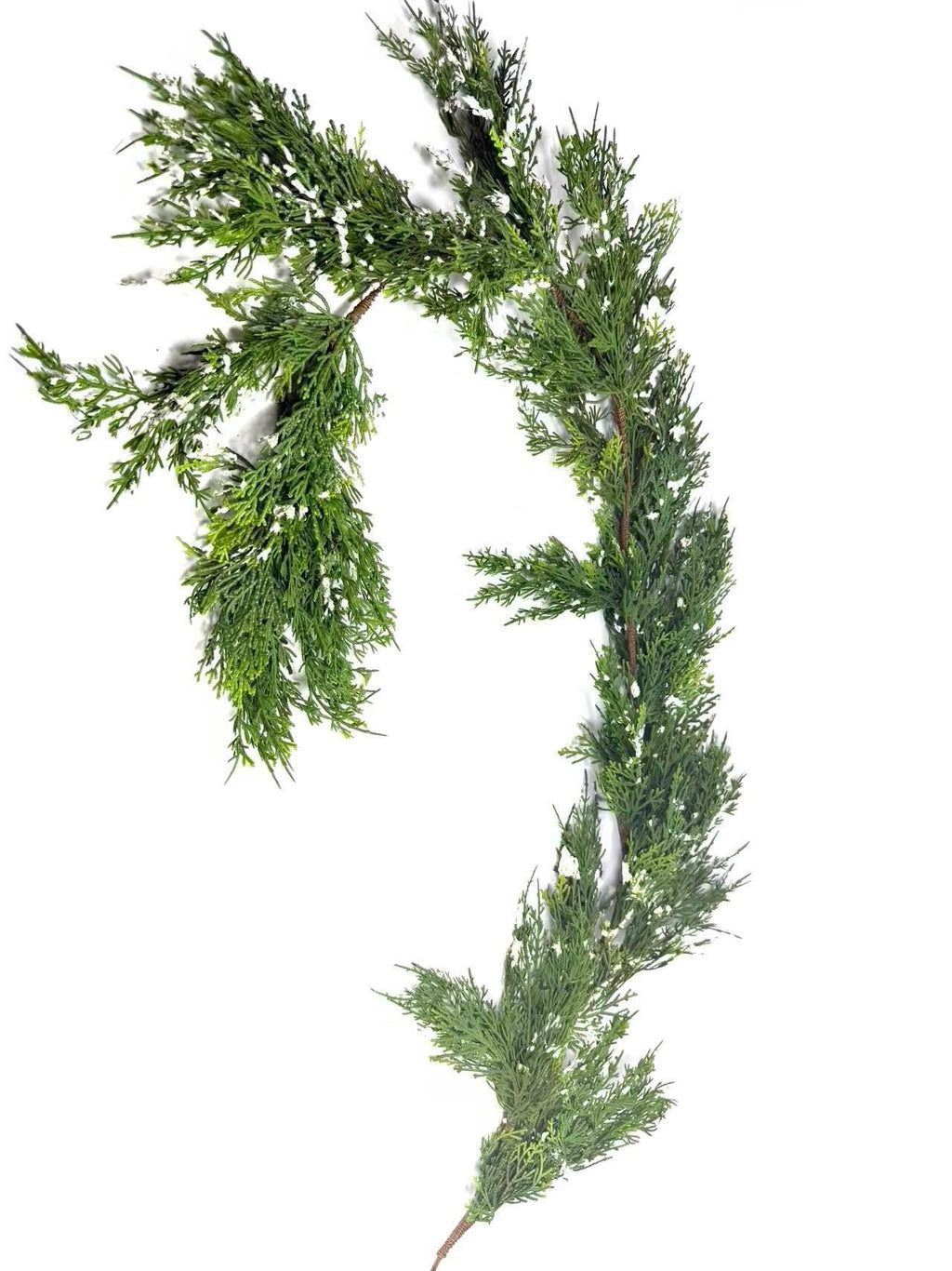 6ft Real Touch Cedar Garland with Snow | Winter Greenery Christmas Mantel Decor