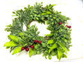 Mini Green Wreath 4.5” Candle Ring Tray Decor Boxwood Faux Spring Farmhouse Greenery Wreath